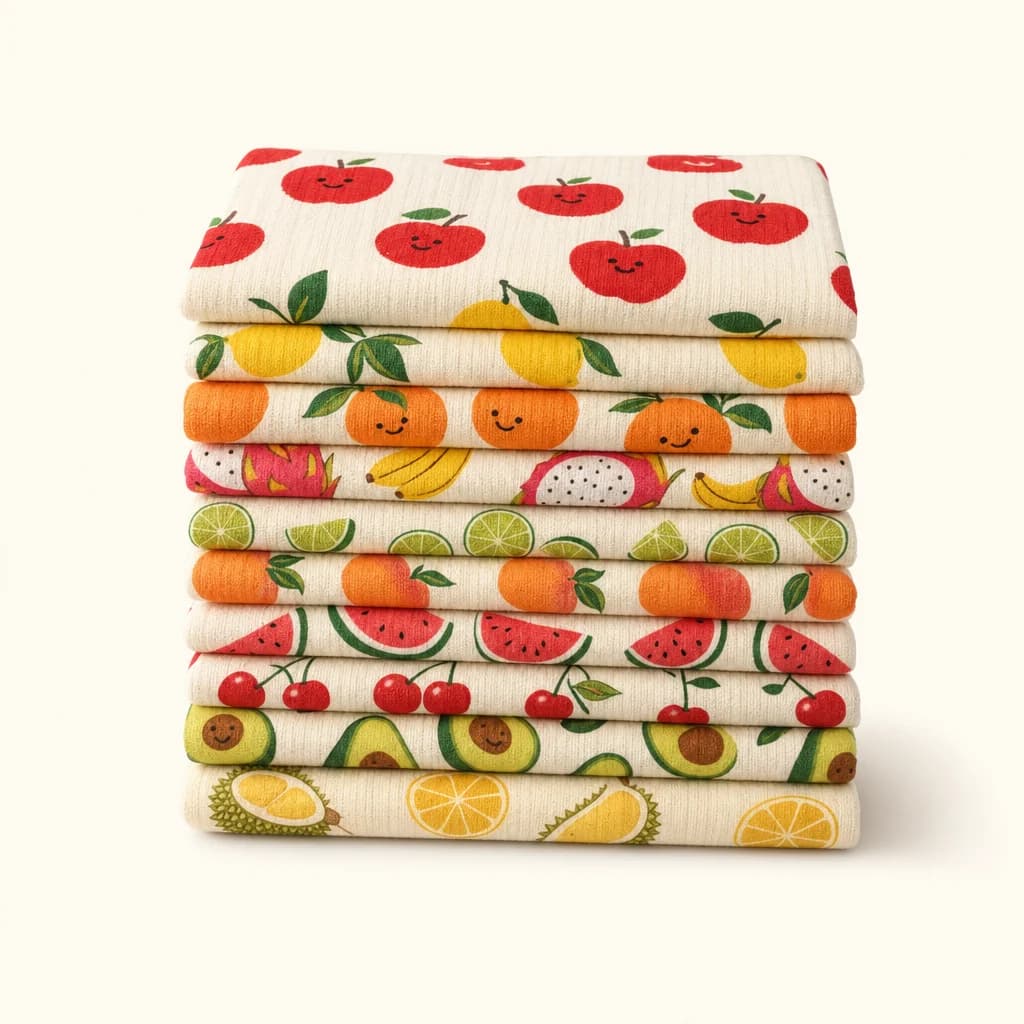 Assorted reusable Swedish dishcloths in printed patterns